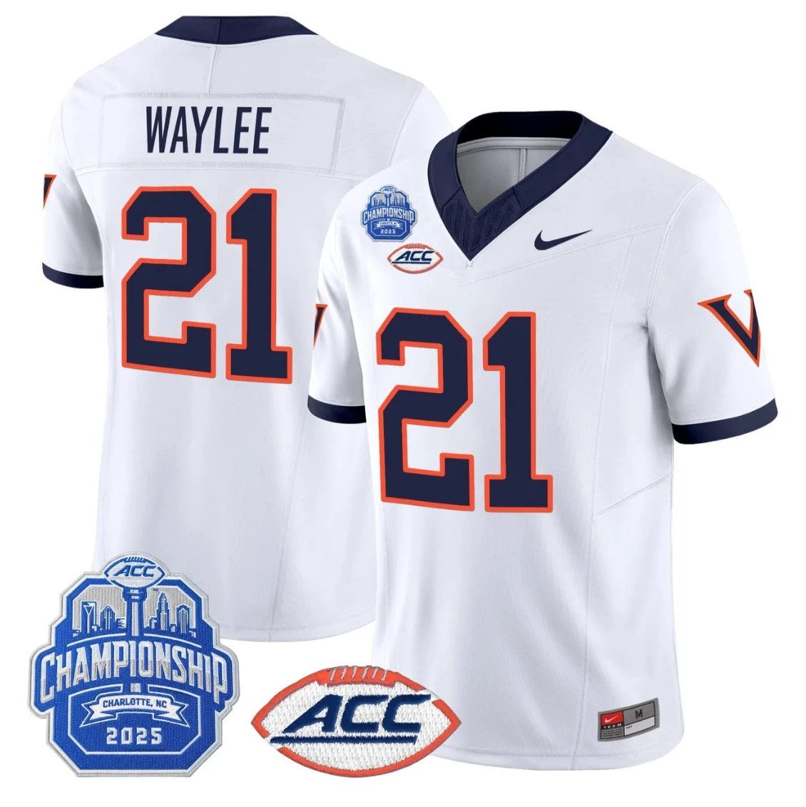 Harrison Waylee Jersey #21 Virginia 1995 Throwbacks 2025 ACC Championship White by NCAA Football Jersey