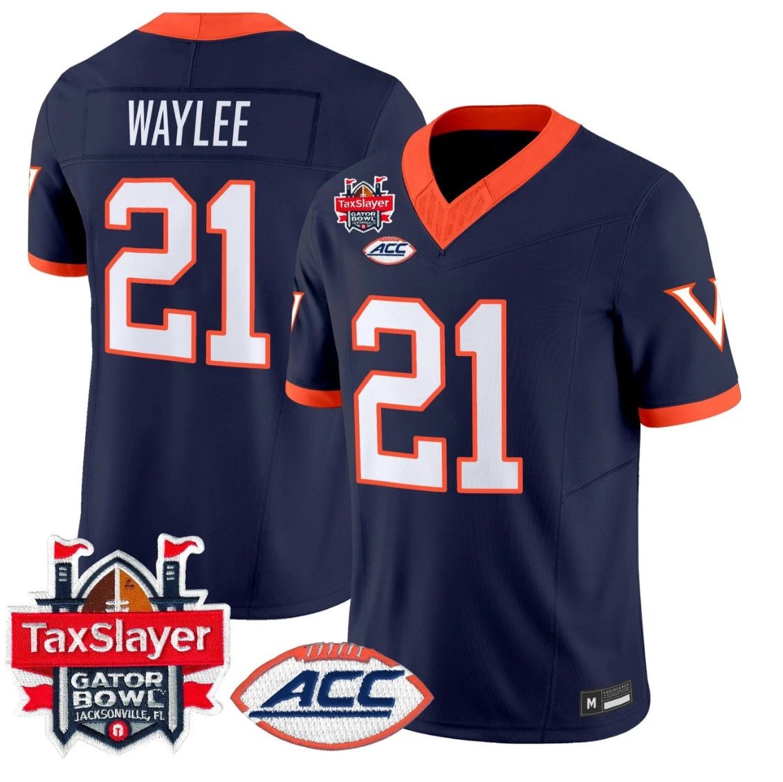 Harrison Waylee Jersey #21 Virginia Cavaliers 1995 Throwbacks Gator Bowl Navy by NCAA Football Jersey