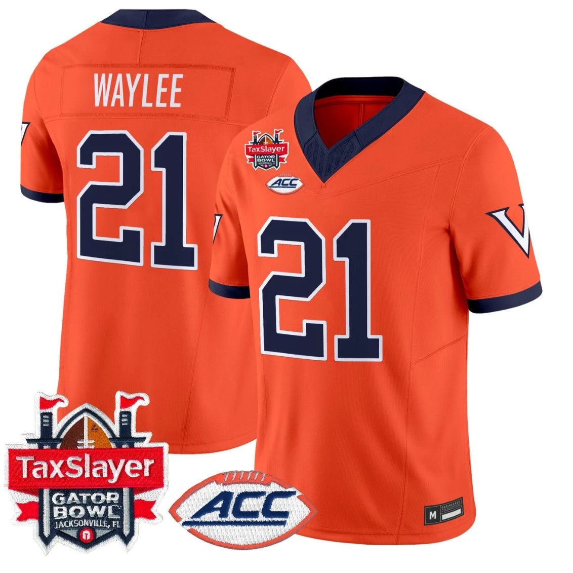Harrison Waylee Jersey #21 Virginia Cavaliers 1995 Throwbacks Gator Bowl Orange by NCAA Football Jersey