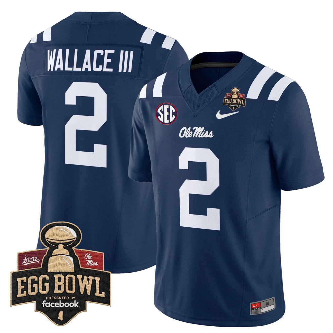 Harrison Wallace III Jersey #2 Ole Miss Rebels 2025 Egg Bowl Stitched by My Store NCAA Football Jerseys