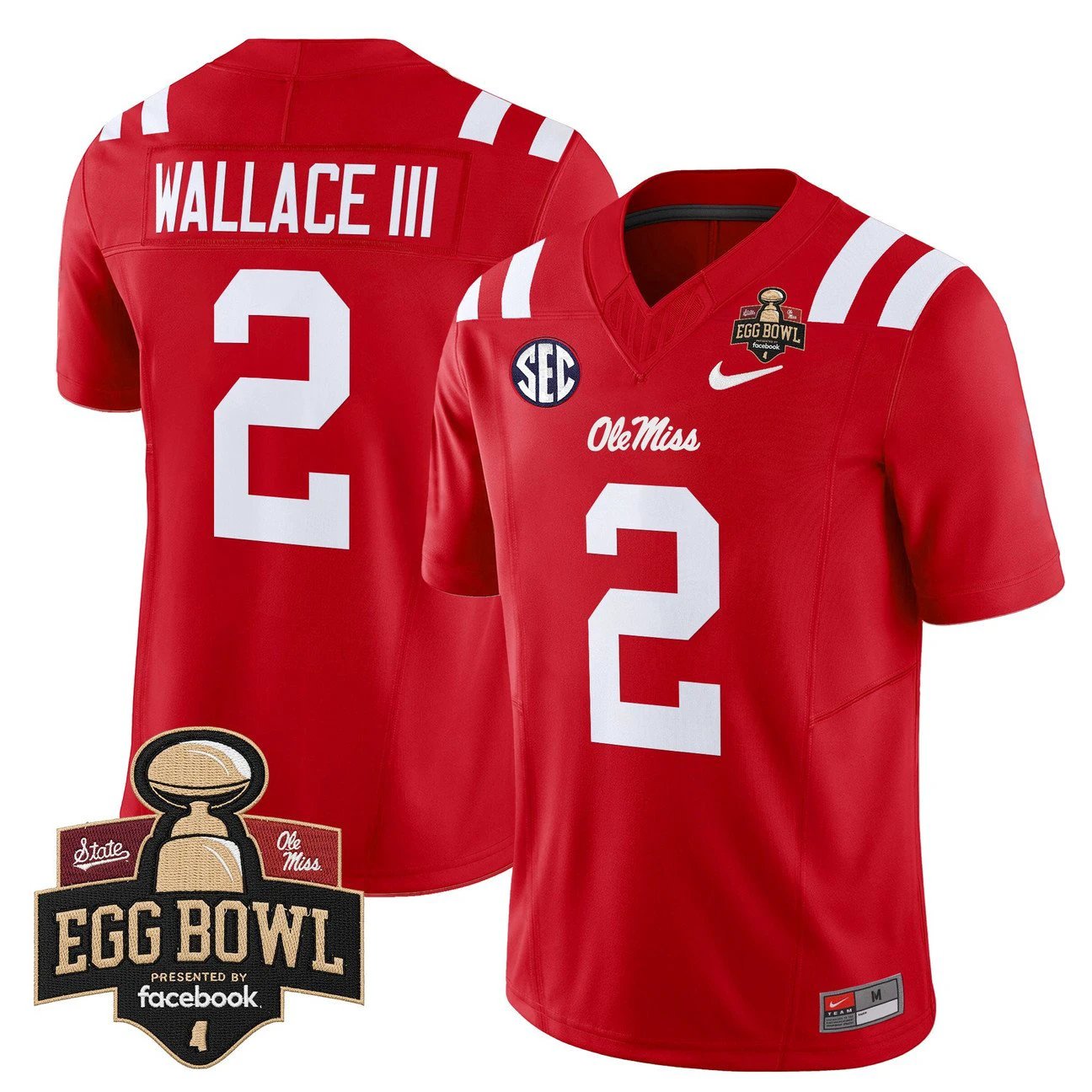 Harrison Wallace III Jersey #2 Ole Miss Rebels 2025 Egg Bowl Stitched by My Store NCAA Football Jerseys