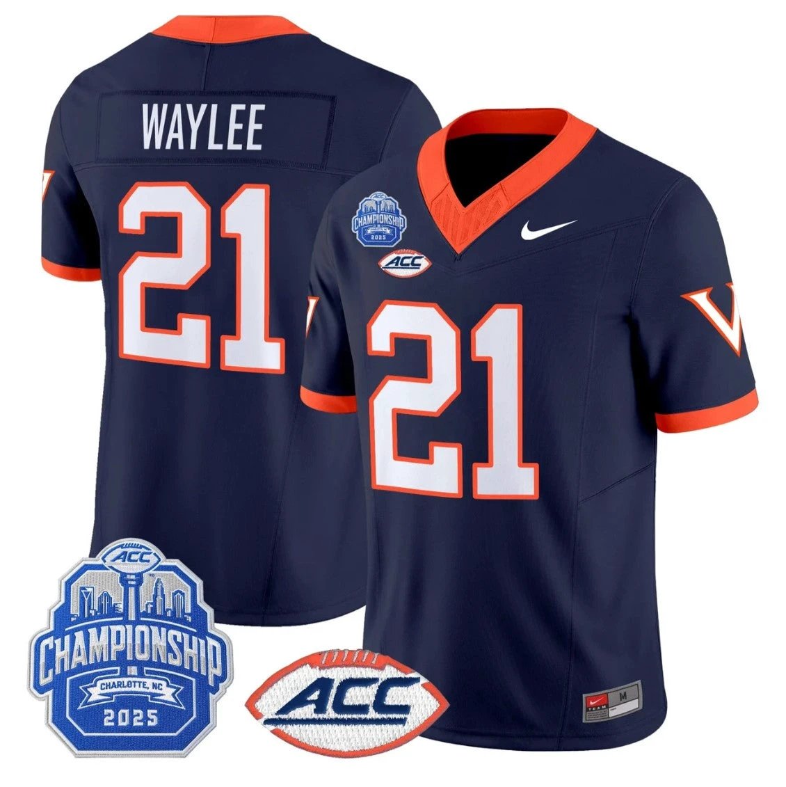 Harrison Waylee Jersey #21 Virginia Cavaliers 2025 ACC Championship Stitched by My Store NCAA Football Jerseys