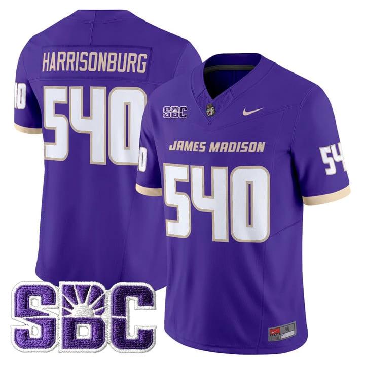 Harrisonburg Jersey #540 James Madison Dukes 2025 Vapor Limited Stitched by My Store NCAA Football Jerseys