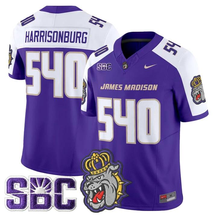 Harrisonburg Jersey #540 James Madison Dukes 2025 Vapor Limited Stitched by My Store NCAA Football Jerseys