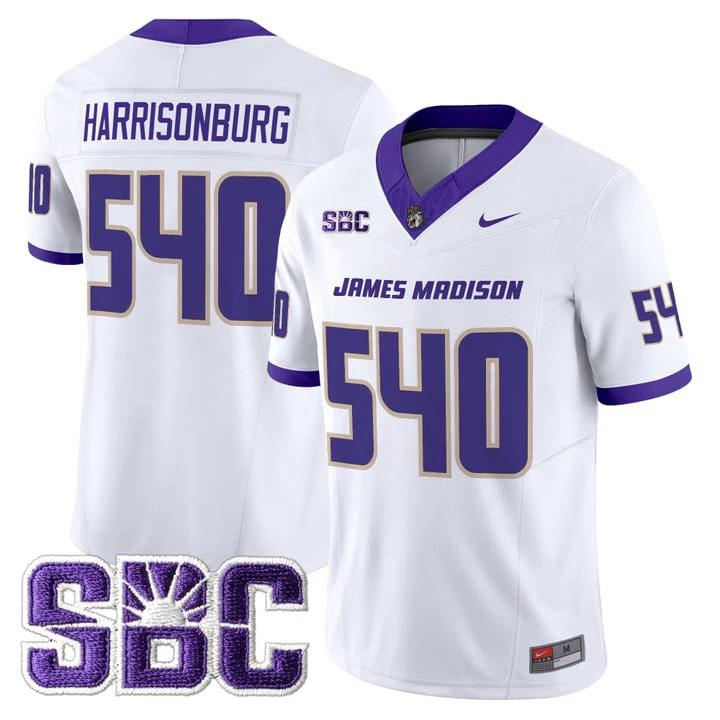 Harrisonburg Jersey #540 James Madison Dukes 2025 Vapor Limited Stitched by My Store NCAA Football Jerseys