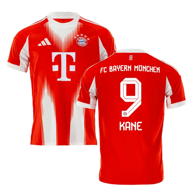 Harry Kane 9 Bayern Munich 2025-26 Home Jersey – Red by Soccer Jersey