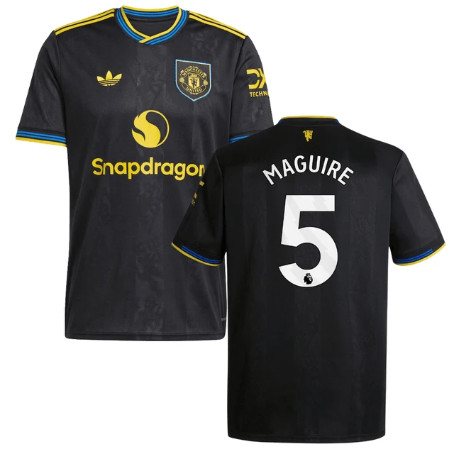 Harry Maguire 5 Manchester United 2025-26 Third Match Jersey – Black by Soccer Jersey