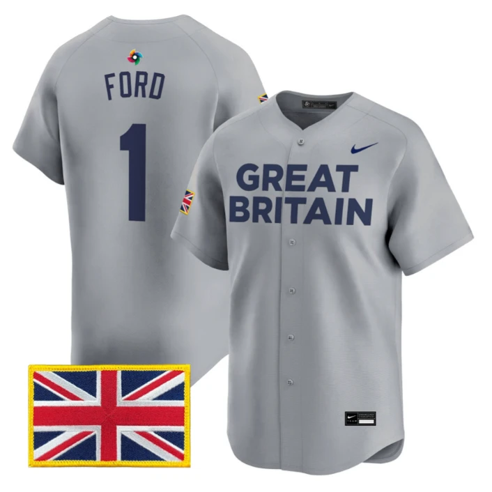 Harry Ford Jersey #1 Team Great Britain 2026 World Baseball Stitched by My Store