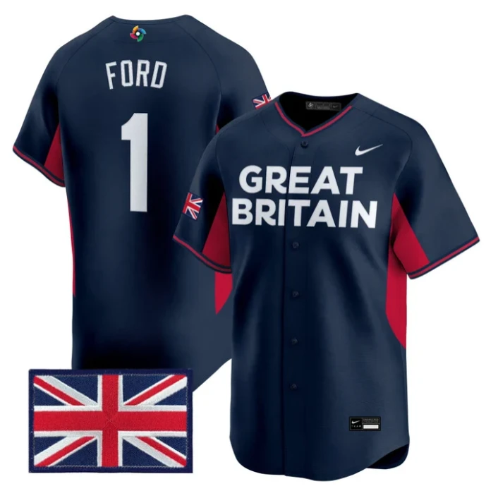 Harry Ford Jersey #1 Team Great Britain 2026 World Baseball Stitched by My Store