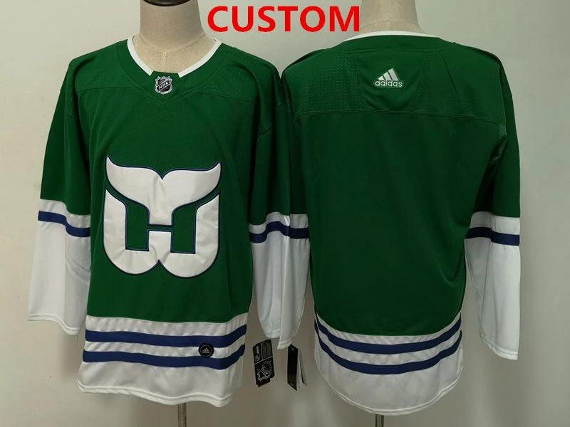 Hartford Whalers Custom Green Jersey by Hockey David