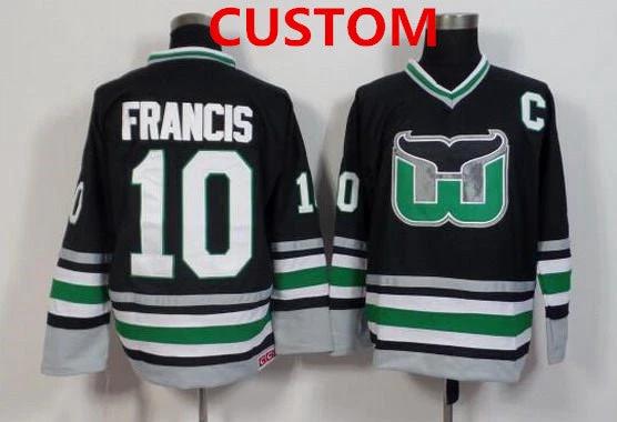 Hartford Whalers Customized Black Throwback Jersey by Hockey David