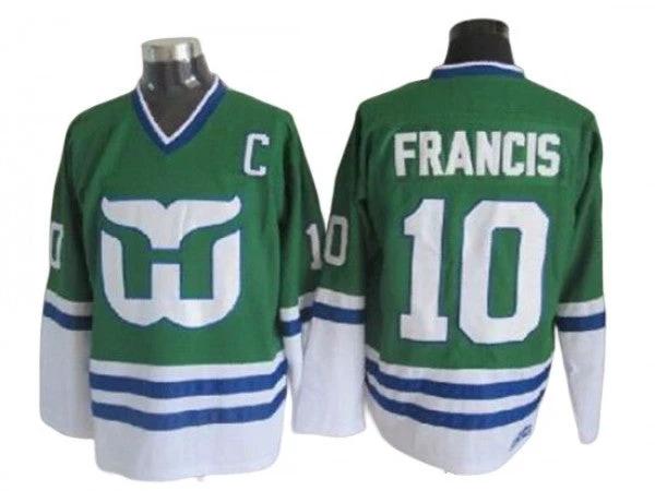 Hartford Whalers #10 Ron Francis 1989 Vintage CCM Jersey - Green by Hockey David
