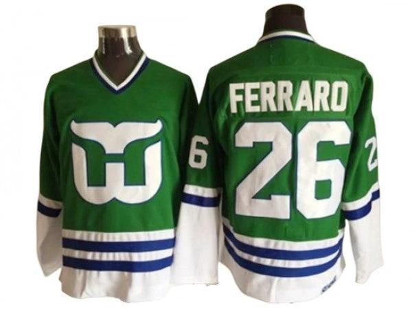 Hartford Whalers #26 Ray Ferraro 1989 Vintage CCM Jersey - Green by Hockey David