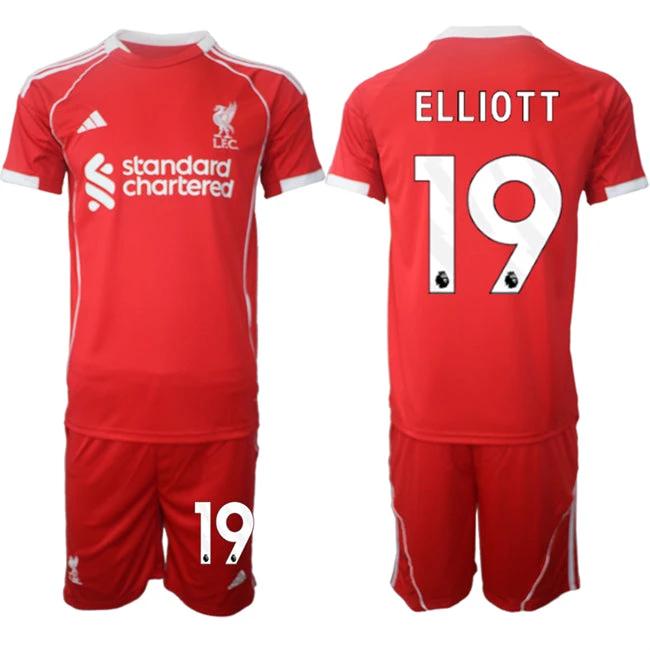 Harvey Elliott Jersey #19 Liverpool Red Home 2025-26 Soccer Suit by Soccer Jersey
