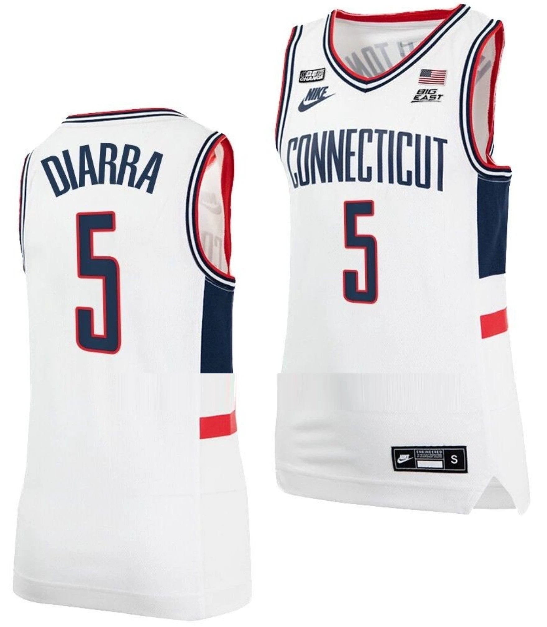 Hassan Diarra Jersey UConn Huskies College Basketball Alumni White #5 by My store basketball