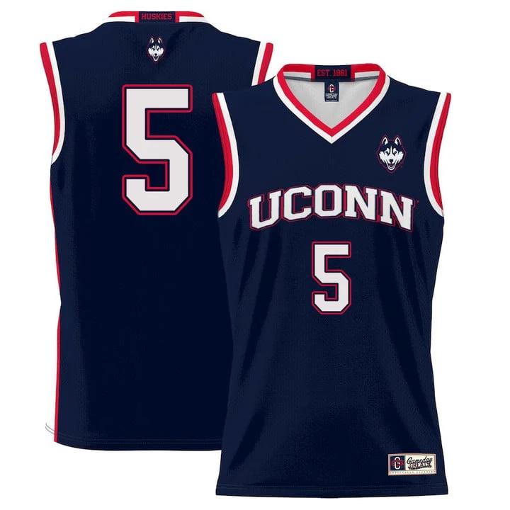 Hassan Diarra Jersey UConn Huskies College Basketball No Name Navy #5 by My store basketball