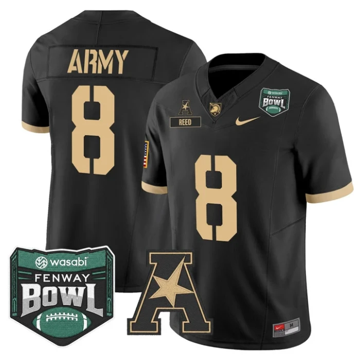 Hayden Reed Jersey #8 Army Black Knights 2025 Fenway Bowl Stitched by My Store NCAA Football Jerseys
