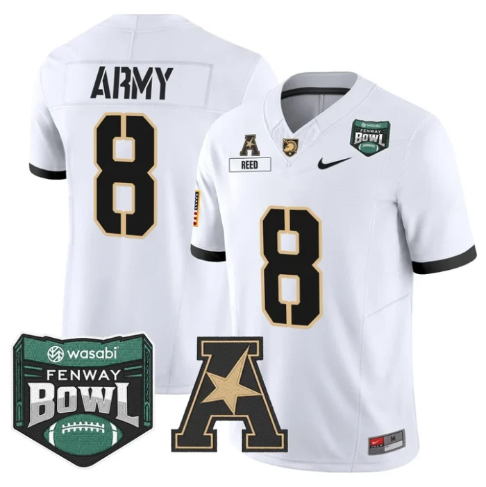 Hayden Reed Jersey #8 Army Black Knights 2025 Fenway Bowl Stitched by My Store NCAA Football Jerseys