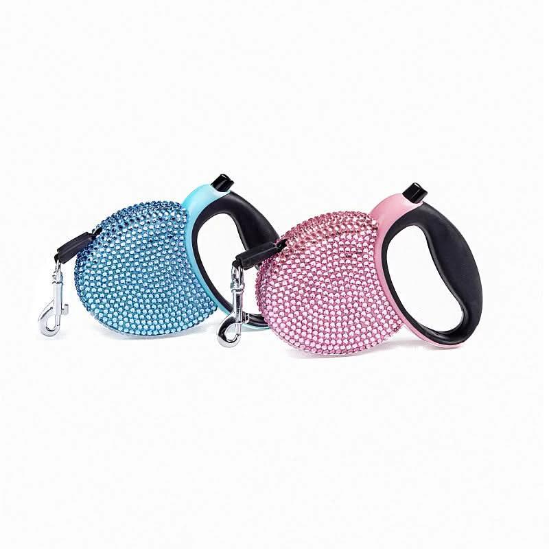 Luxury Retractable Leash with Rhinestones for Small Dogs & Cats by BowLift