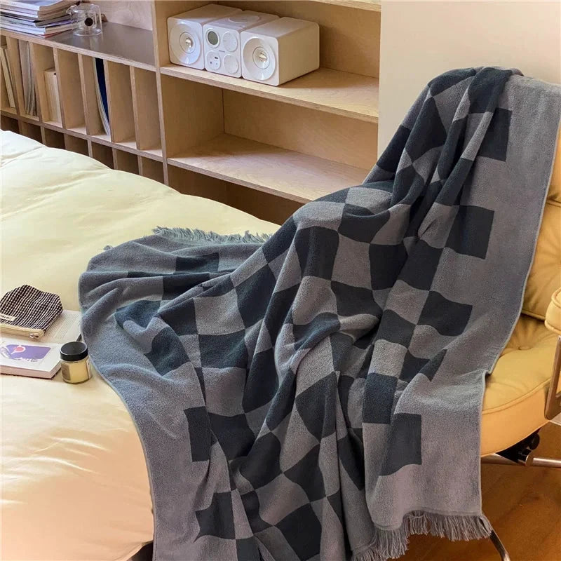 Checkered Single Layer Blanket by Bowlift