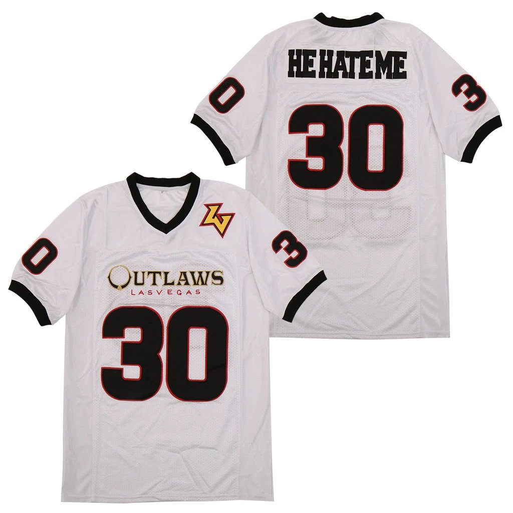 He Hate Me #30 Las Vegas Outlaws Champion Movie Baseball Jersey by My Store