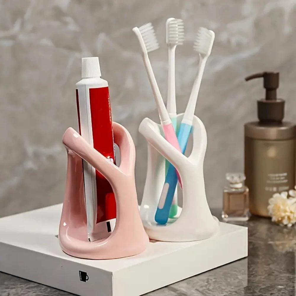 Heart-Shaped Ceramic Toothbrush Holder by Casa & Beyond