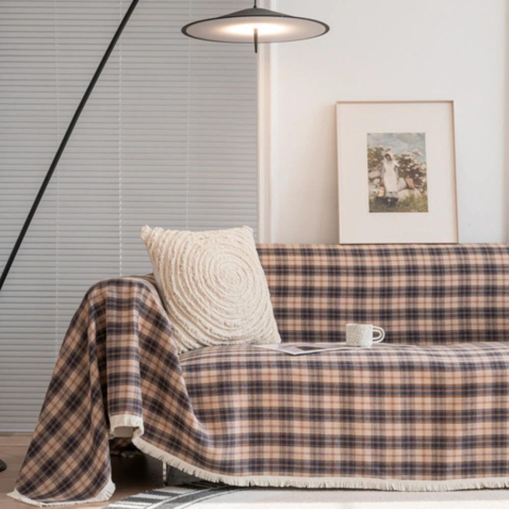Hearthline Cottage Plaid Sofa Cover by Casa & Beyond