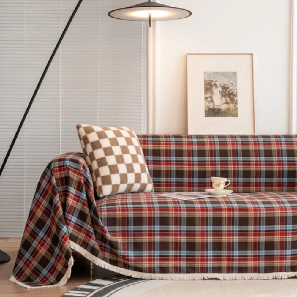 Hearthline Cottage Plaid Sofa Cover by Casa & Beyond