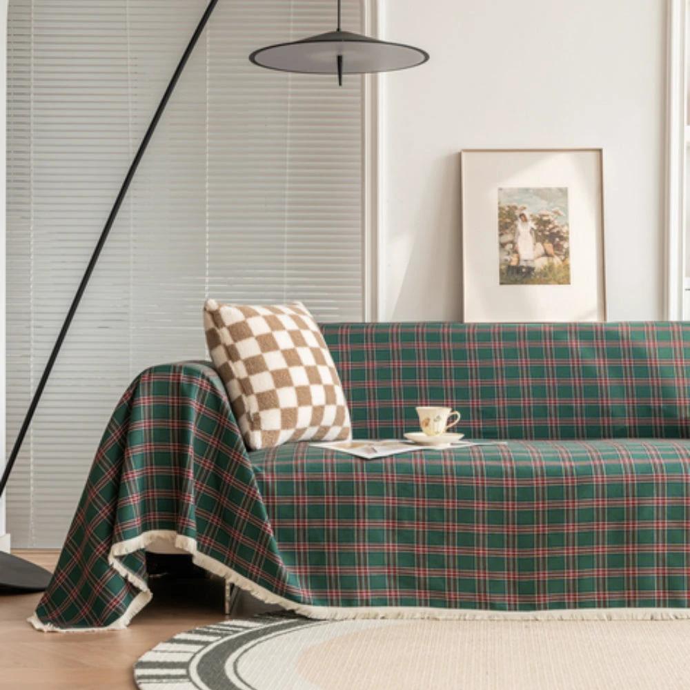 Hearthline Cottage Plaid Sofa Cover by Casa & Beyond
