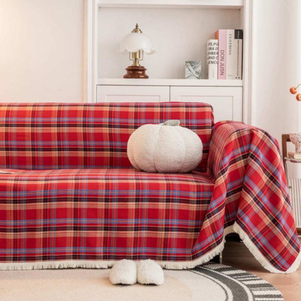 Hearthline Cottage Plaid Sofa Cover by Casa & Beyond