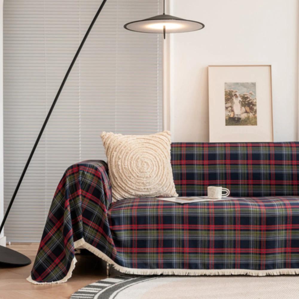 Hearthline Cottage Plaid Sofa Cover by Casa & Beyond
