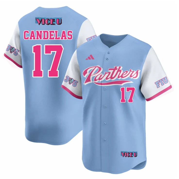 Hector Candelas Jersey #17 FIU Baseball 2025 Vice U Stitched Blue by My Store