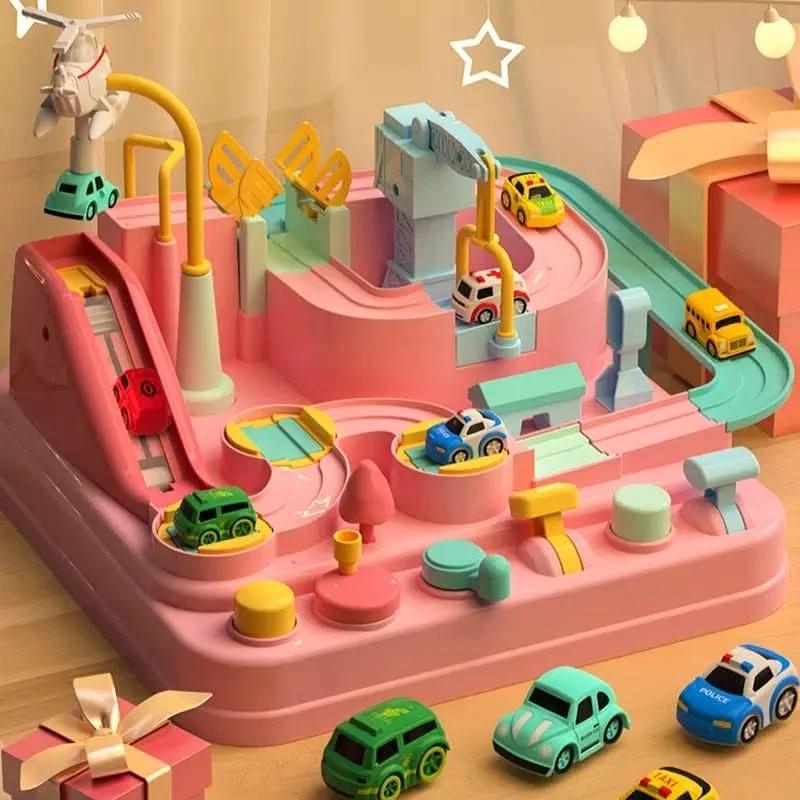 Interactive city playset with cars & helicopter for children aged 3+ by BowLift