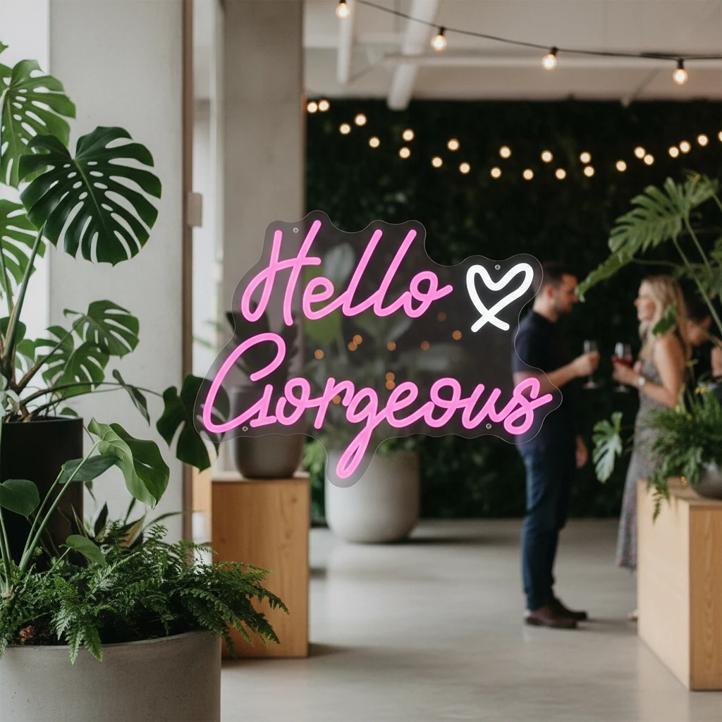 Hello Gorgeous Neon Sign for Home&Shop&Party Decor by Neonchics