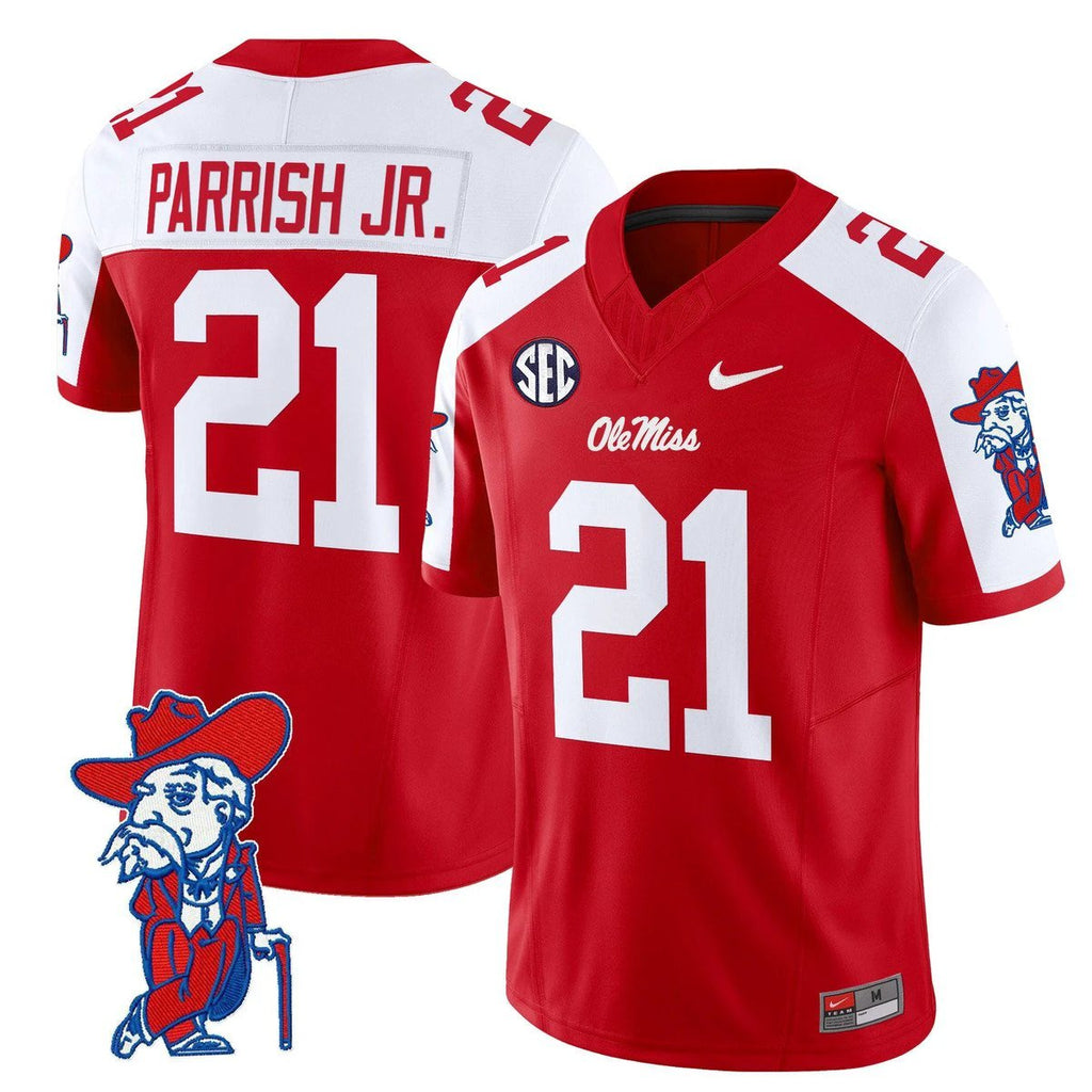 Henry Parrish Jr Jersey #21 Ole Miss Rebels 2025 Limited V2 Red Alternate by My Store