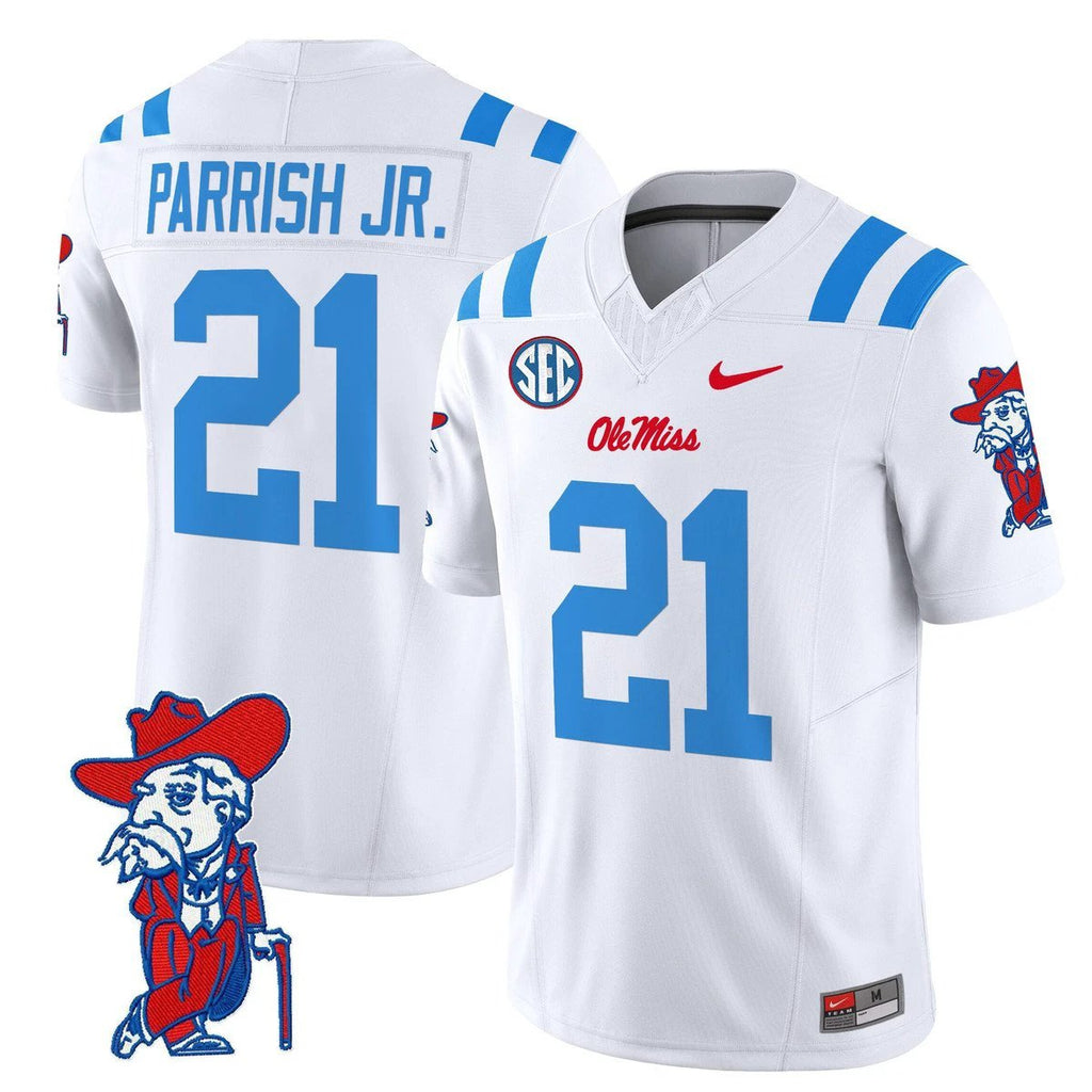Henry Parrish Jr Jersey #21 Ole Miss Rebels 2025 Limited V2 White Limited by My Store