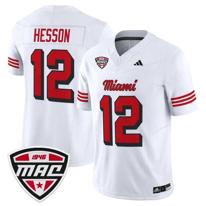 Henry Hesson Jersey #12 Miami OH RedHawks 2025 Vapor Limited Stitched by My Store NCAA Football Jerseys