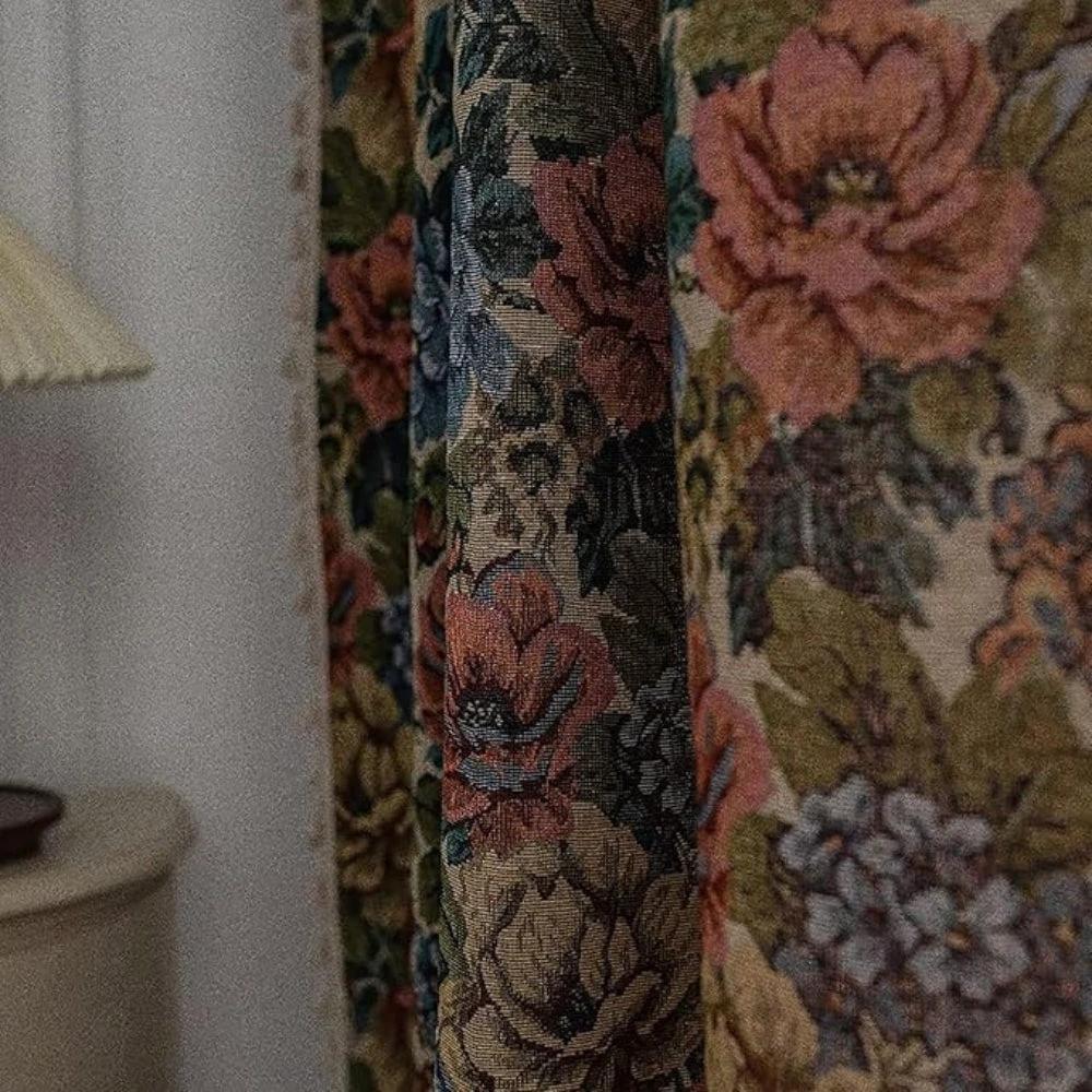 Heritage Rose Bloom Tassels Curtain by Casa & Beyond