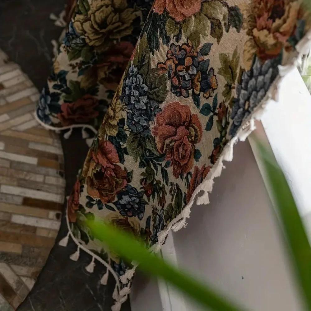 Heritage Rose Bloom Tassels Curtain by Casa & Beyond