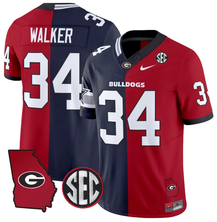 Herschel Walker Jersey #34 Georgia Bulldogs Split Vapor Football Stitched by NCAA Football Jersey