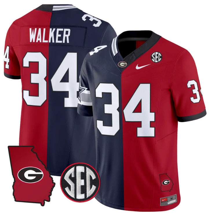 Herschel Walker Jersey #34 Georgia Bulldogs Split Vapor Limited Football Stiched by My Store