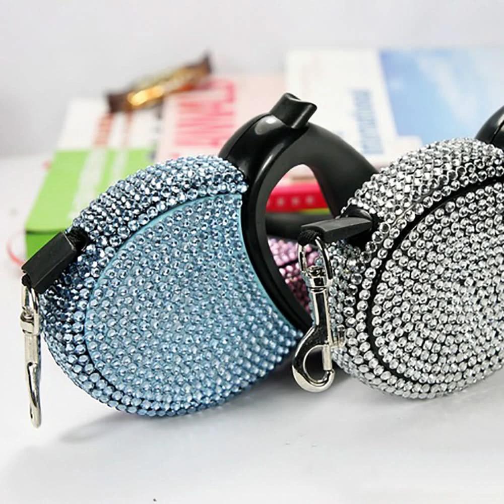 Luxury Retractable Leash with Rhinestones for Small Dogs & Cats by BowLift