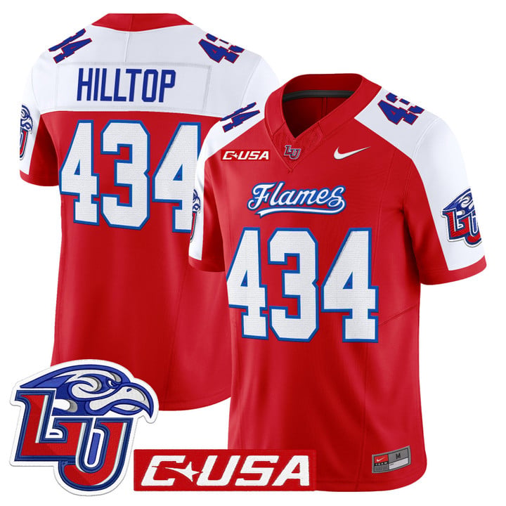 Hilltop Jersey #434 Liberty Flames 2025 Vapor Limited Stitched Red Alter by My Store NCAA Football Jerseys