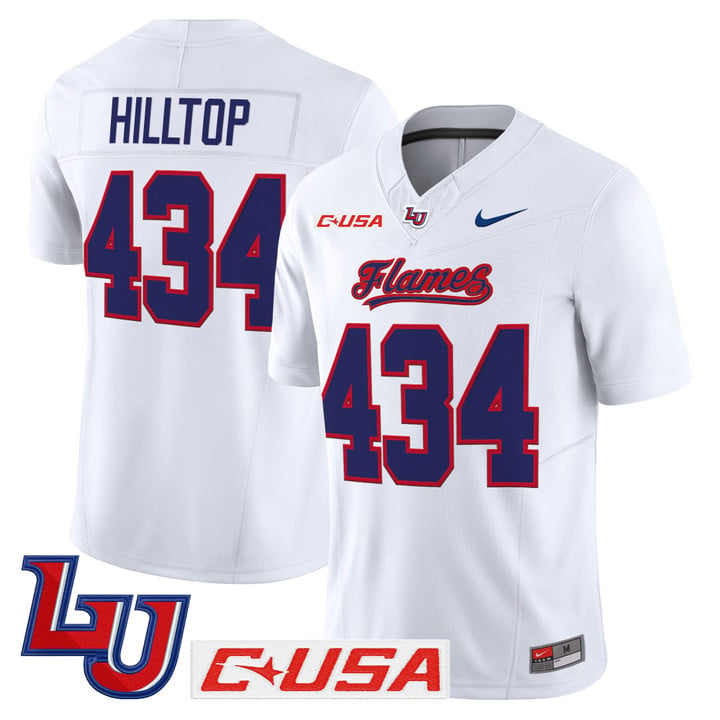 Hilltop Jersey #434 Liberty Flames 2025 Vapor Limited Stitched White by My Store NCAA Football Jerseys