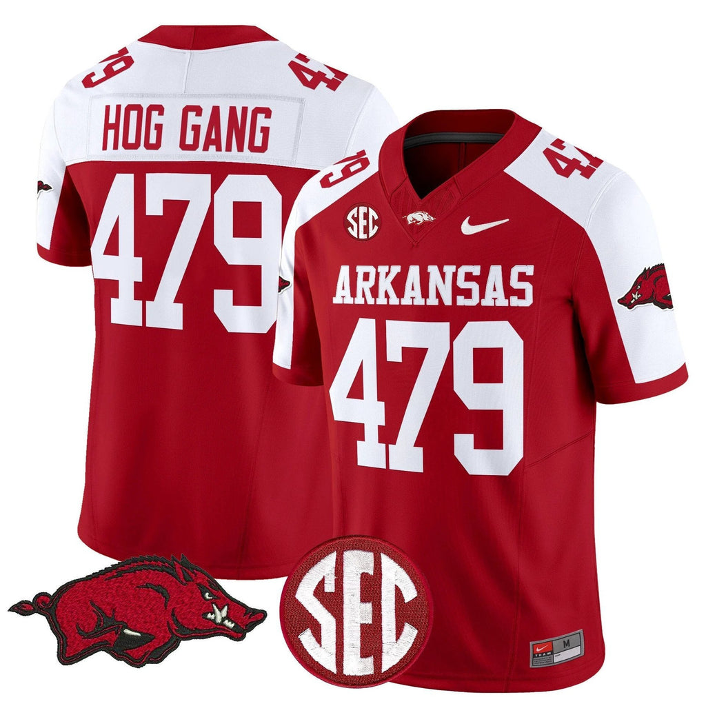 Hog Gang Jersey #479 Arkansas Razorbacks Limited Stitched Cardinal Alter by My Store