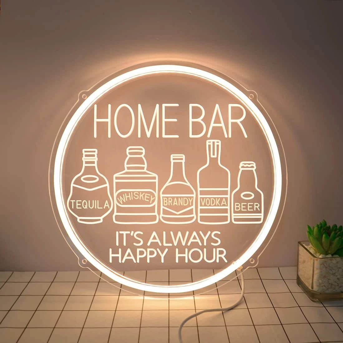 Neon Bar Sign Pub Beer Wine Wall Art Decor Sign by Neonchics