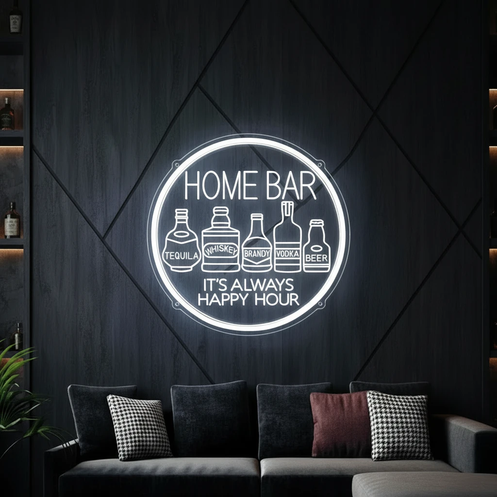Neon Bar Sign Pub Beer Wine Wall Art Decor Sign by Neonchics
