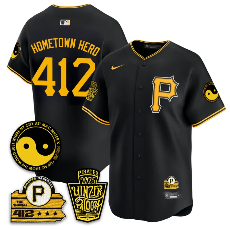 Hometown Hero Jersey #412 Pittsburgh Pirates Yinzerpalooza 2025 Black by My Store