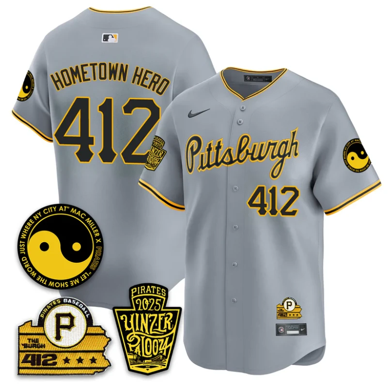 Hometown Hero Jersey #412 Pittsburgh Pirates Yinzerpalooza 2025 Gray by My Store