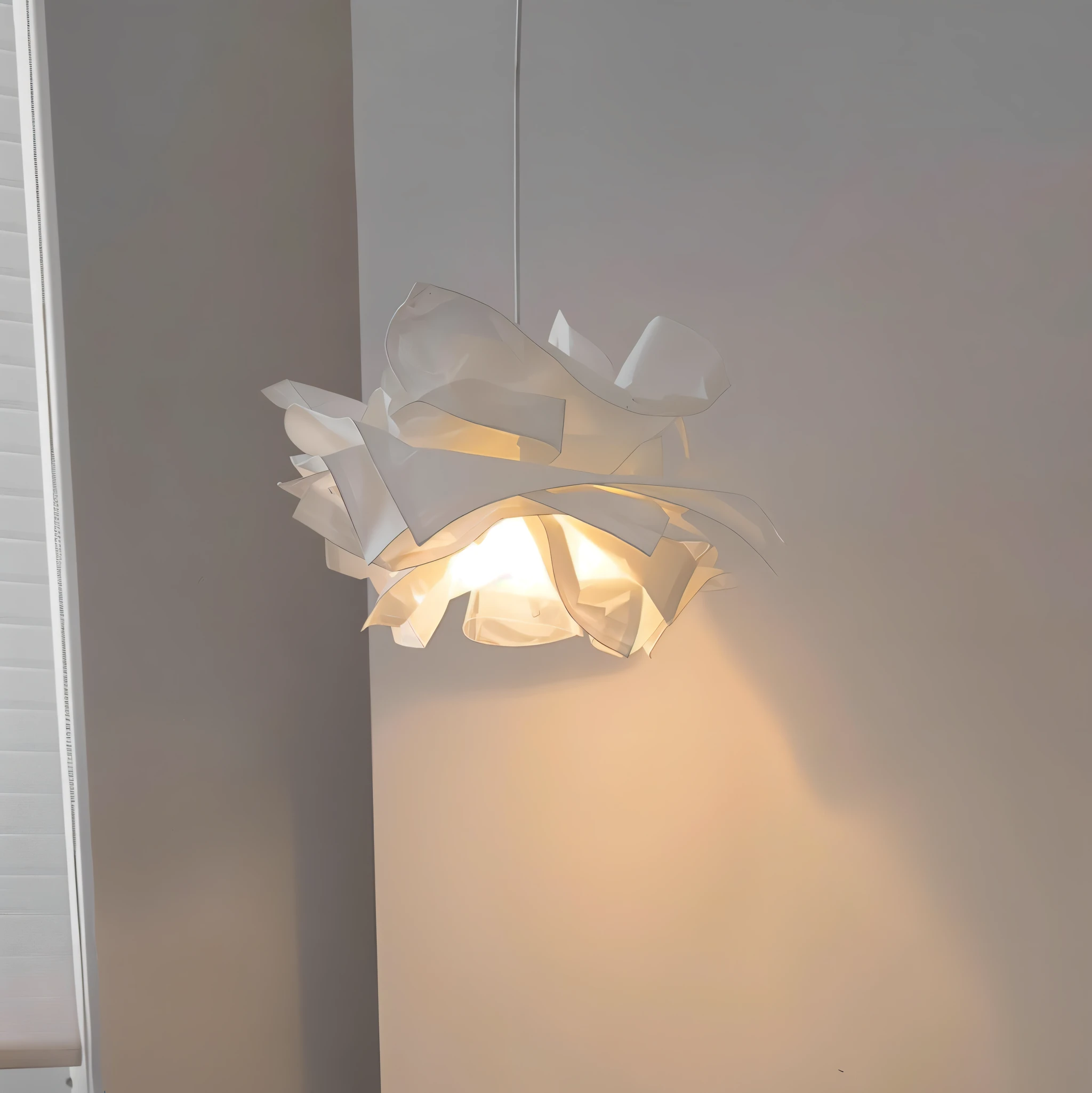 ShadeGlow Adjustable Pendant Light with Sculpted Paper Shade Design Bowlift by Bowlift
